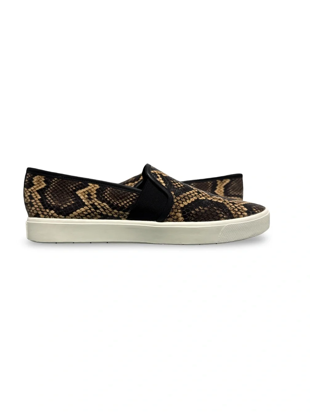Vince Blair-5 Snake-Effect Leather Slip-On Sneakers in Senegal Size 9
